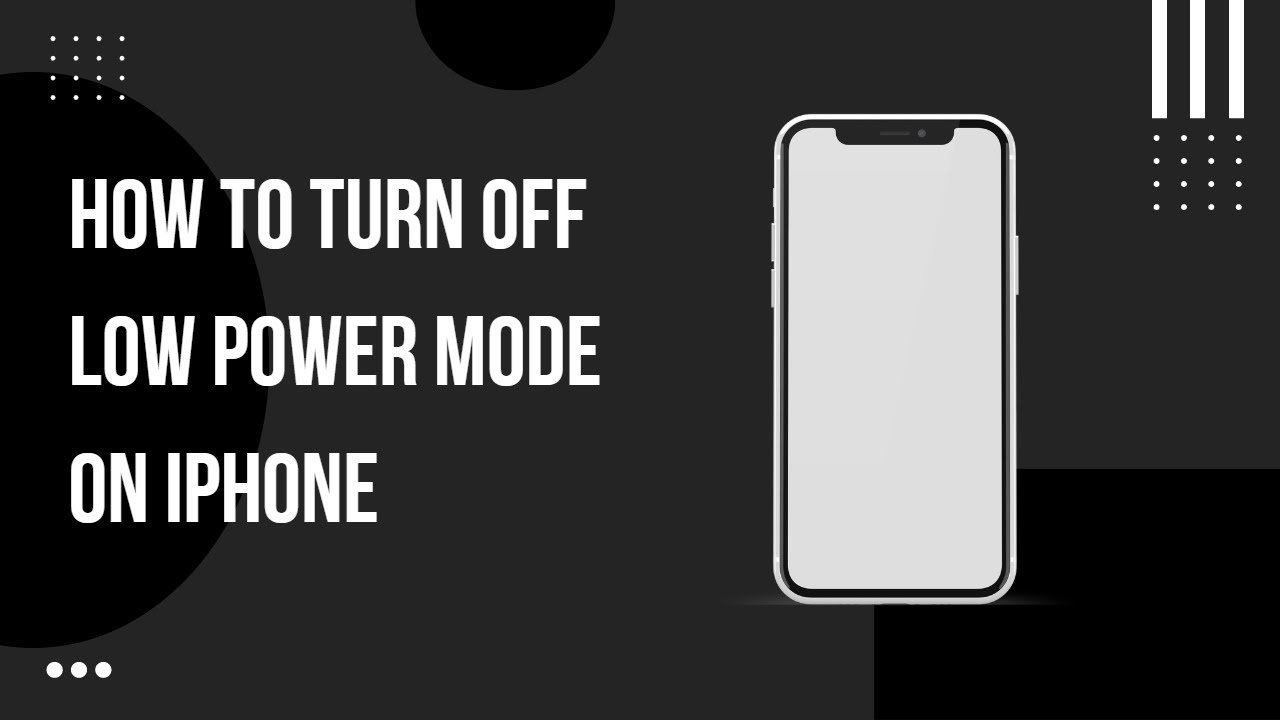 How to Turn Off Low Power Mode